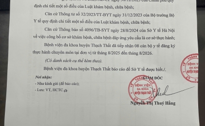 THÔNG BÁO NHÂN VIÊN THỰC HÀNH THÁNG 8 